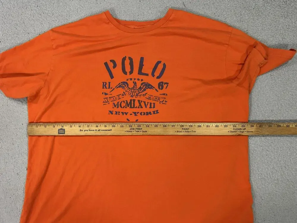 Polo Ralph Lauren Shirt Mens 2XL Orange Eagle New York USA T-Shirt Marines Army